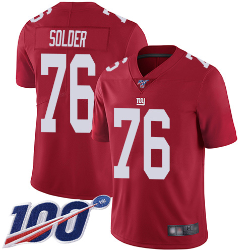 Men New York Giants #76 Nate Solder Red Limited Red Inverted Legend 100th Season Football NFL Jersey->new york giants->NFL Jersey